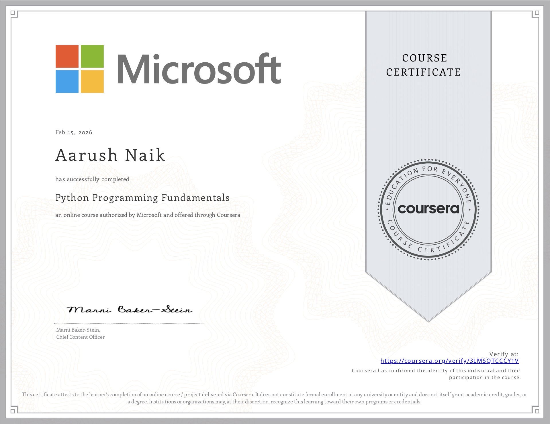 Microsoft's Python Fundamentals